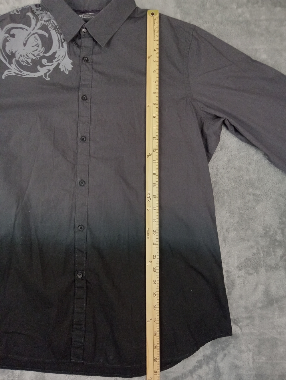 APT.9 Men's Gray Botton Donw Shirt with White Wing Graphic Size XL - Picture 9 of 13